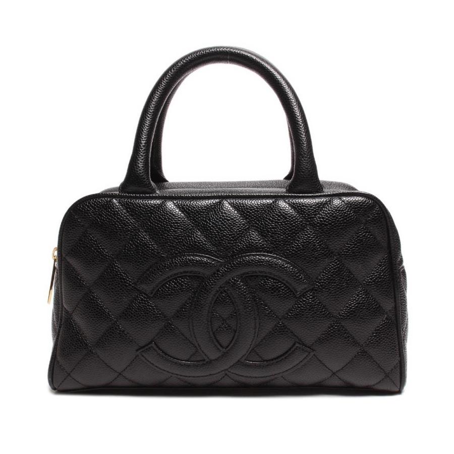 シャネル レザーミニボストンバッグ ココマーク ゴールド金具  