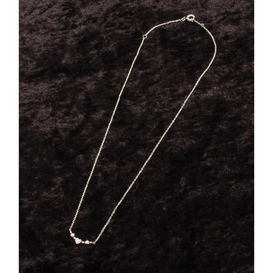 美品 ヨンドシー ネックレス SV ダイヤ ピンクトルマリン ハート