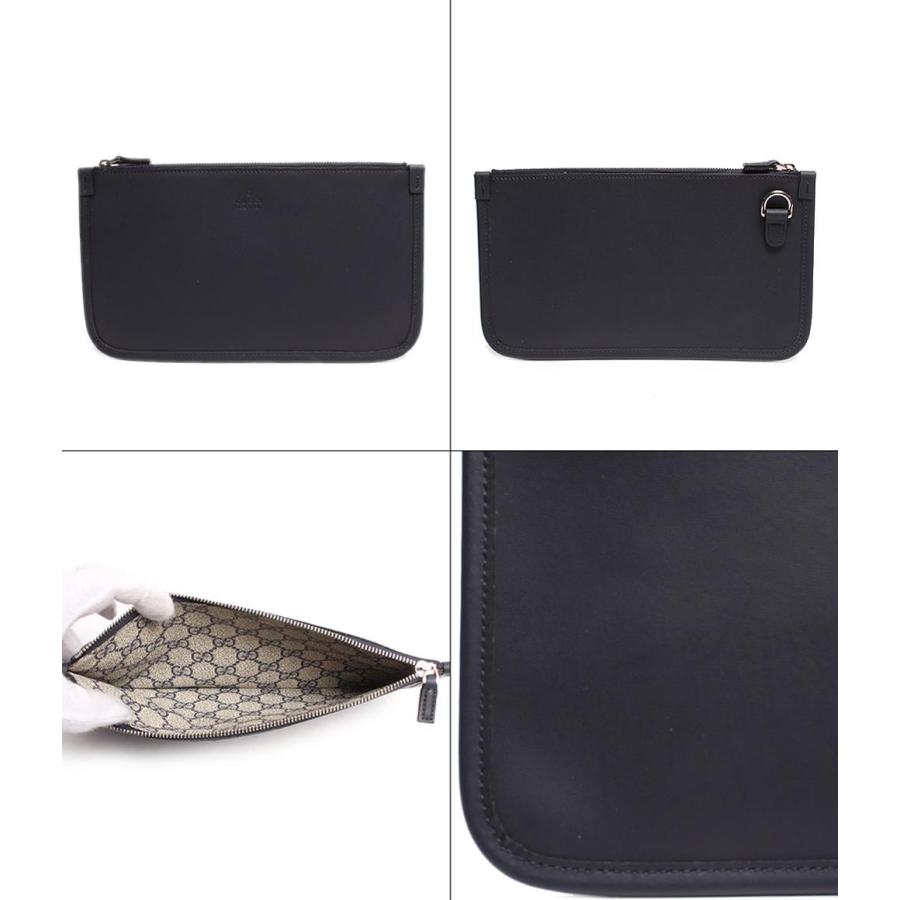 GUCCI トートバッグ　ミニポーチ付き フック クロージャー付き スモール トートバッグ ・ブラック レザー