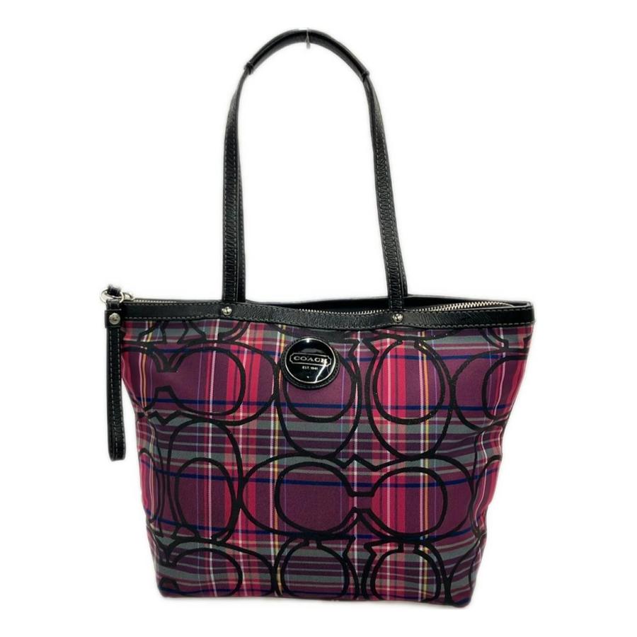 コーチ トートバッグ チェック柄 シグネチャー F15229 レディース