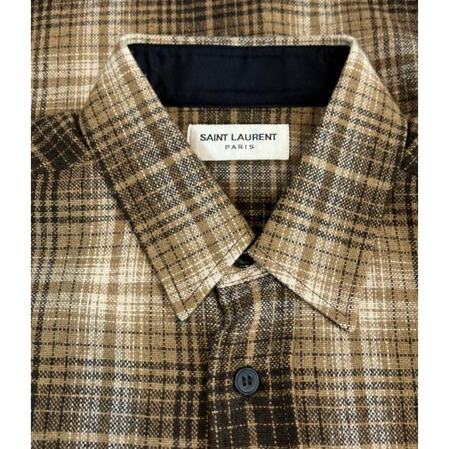 サンローラン 長袖 チェック シャツ 326821 Y613B メンズ SIZE S SAINT