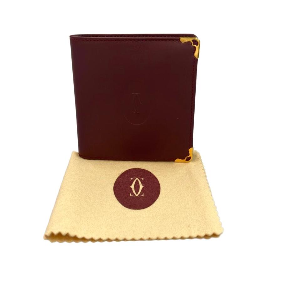 極美品・付属品完備 カルティエ 二つ折り財布 ドゥカルティエ レザー 濃茶 カルティエ 二つ折り財布 メンズ Cartier 中古 : Rehello by BOOKOFF