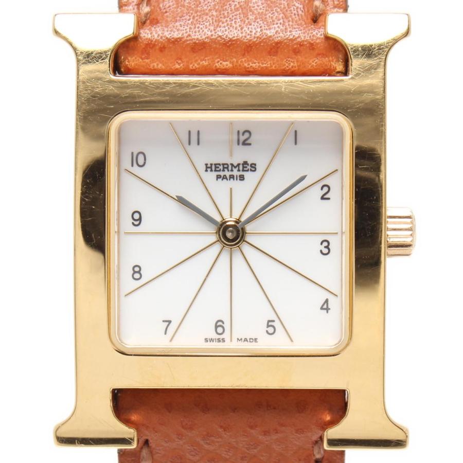 エルメス 腕時計 Hウォッチ □H刻印 クオーツ ホワイト HH1.201
