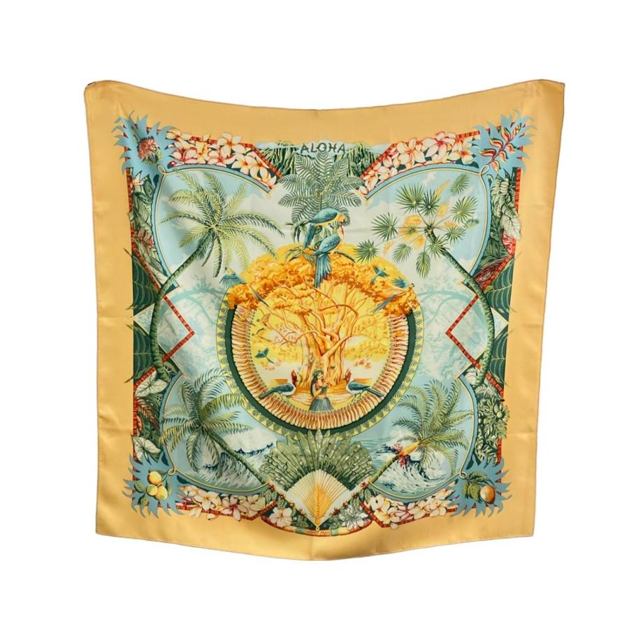 エルメス スカーフ シルク100% カレ90 ALOHA レディース HERMES 中古