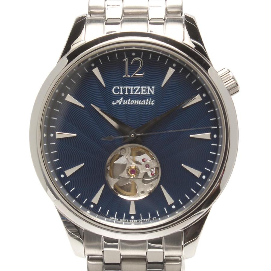 美品 シチズン 腕時計 自動巻き ネイビー 8229-003MT04 メンズ CITIZEN