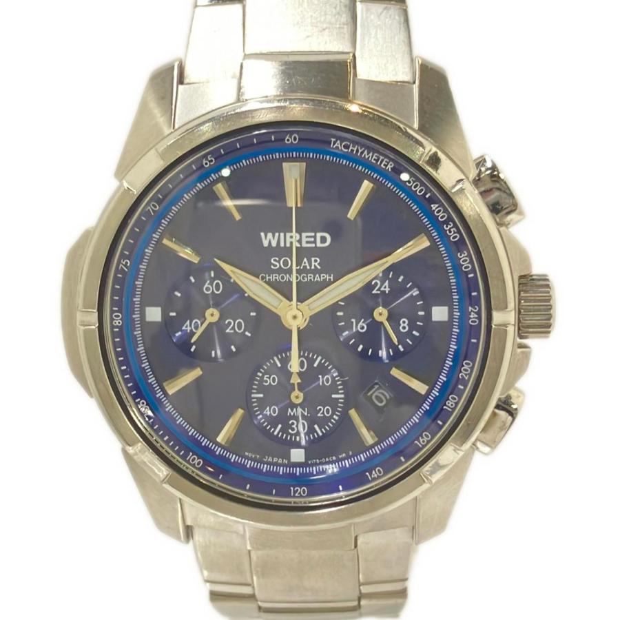 ワイアード 腕時計 ソーラー ネイビー V175-0AB0 メンズ WIRED 中古 