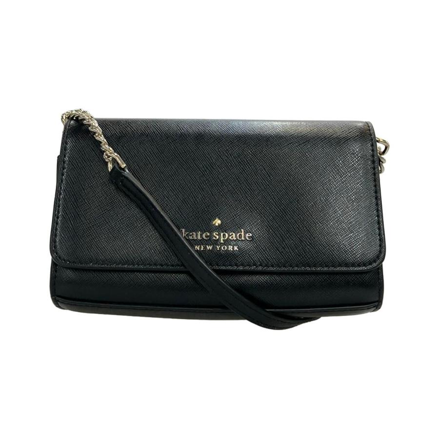 ケイトスペード ショルダーバッグ 斜め掛け チェーン レザー D411