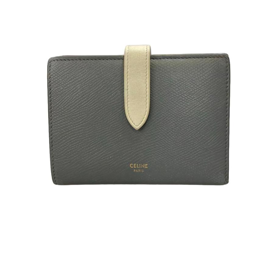 セリーヌ CELINE バイカラー ミディアム ストラップ ウォレット