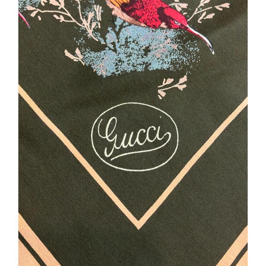 グッチ スカーフ シルク100% 鳥柄 レディース GUCCI 中古 : Rehello by