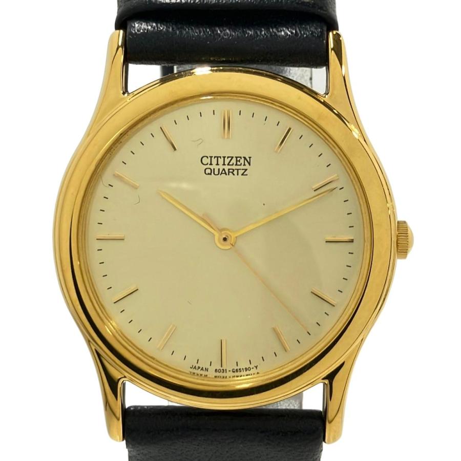 シチズン 腕時計 クオーツ ゴールド 6031-G14423 メンズ CITIZEN 中古