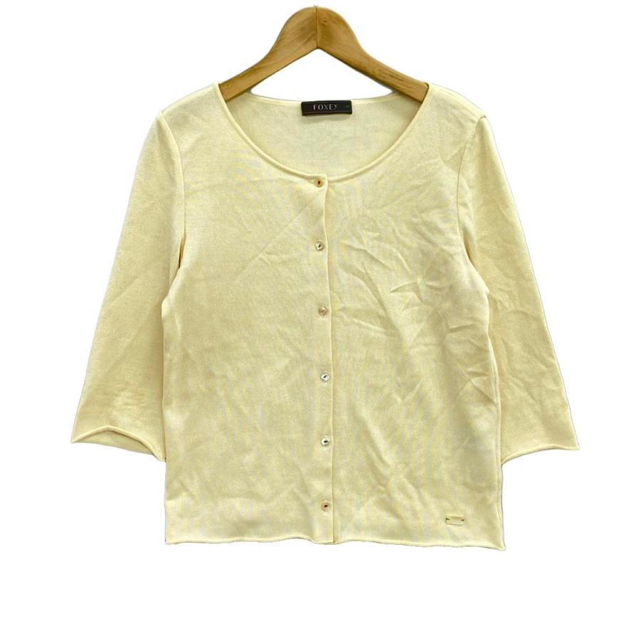 フォクシーFOXEY カーディガン40セルフォードルネスナイデルモンクレールザラ フォクシー FOXEY 黄 カーディガン 40 フォクシーFOXEY カーディガン40