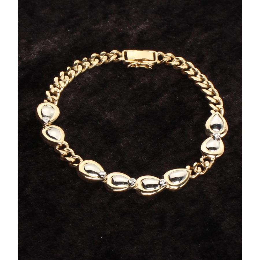 美品 ブレスレット K18 Pt850 ダイヤ 0.08ct レディース 中古 