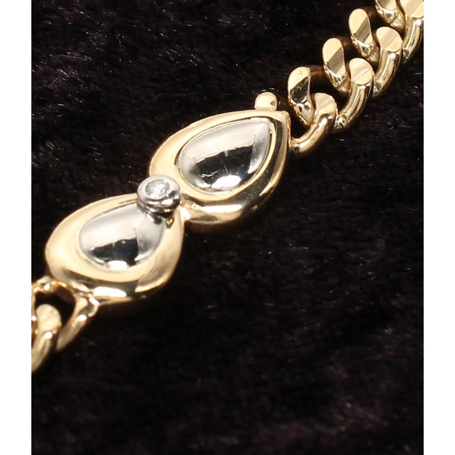 美品 ブレスレット K18 Pt850 ダイヤ 0.08ct レディース 中古 