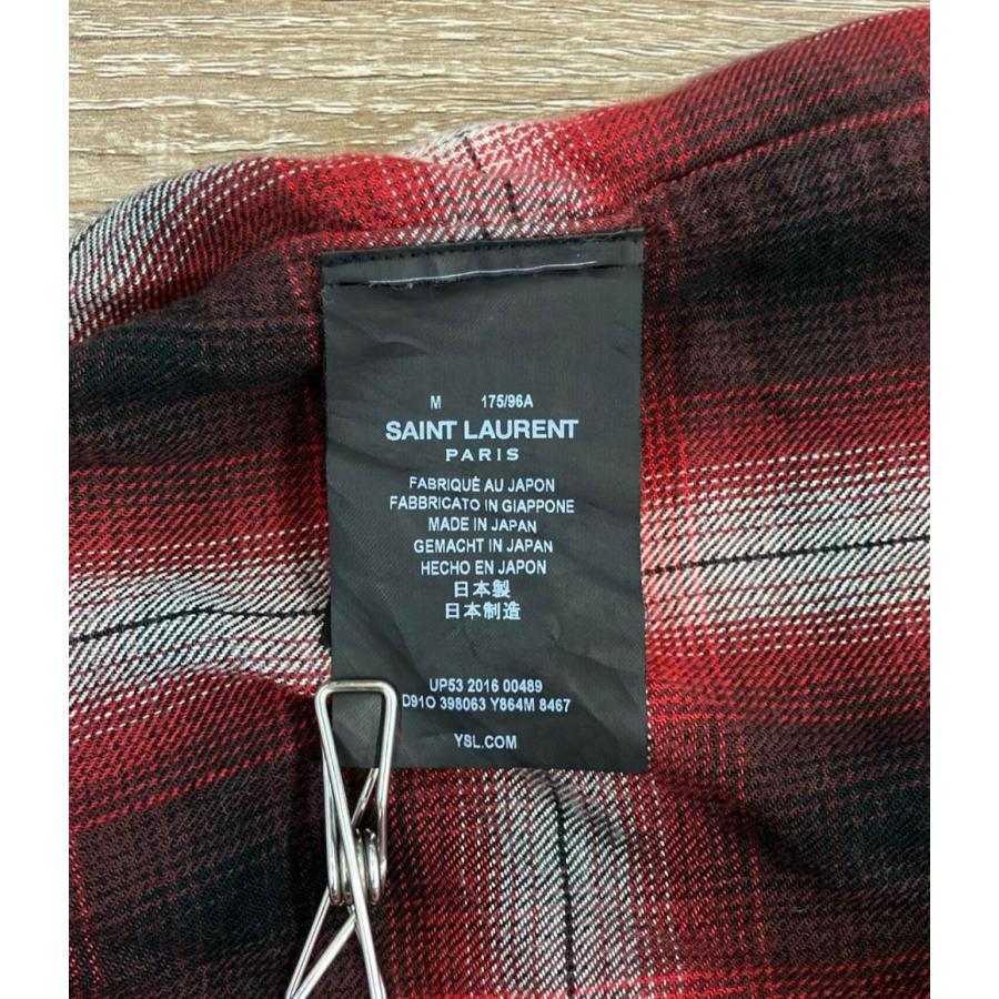 サンローラン 15AW レギュラーカラーチェックシャツ 398063 メンズ