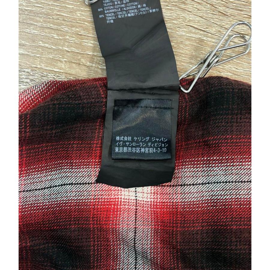 サンローラン 15AW レギュラーカラーチェックシャツ 398063 メンズ