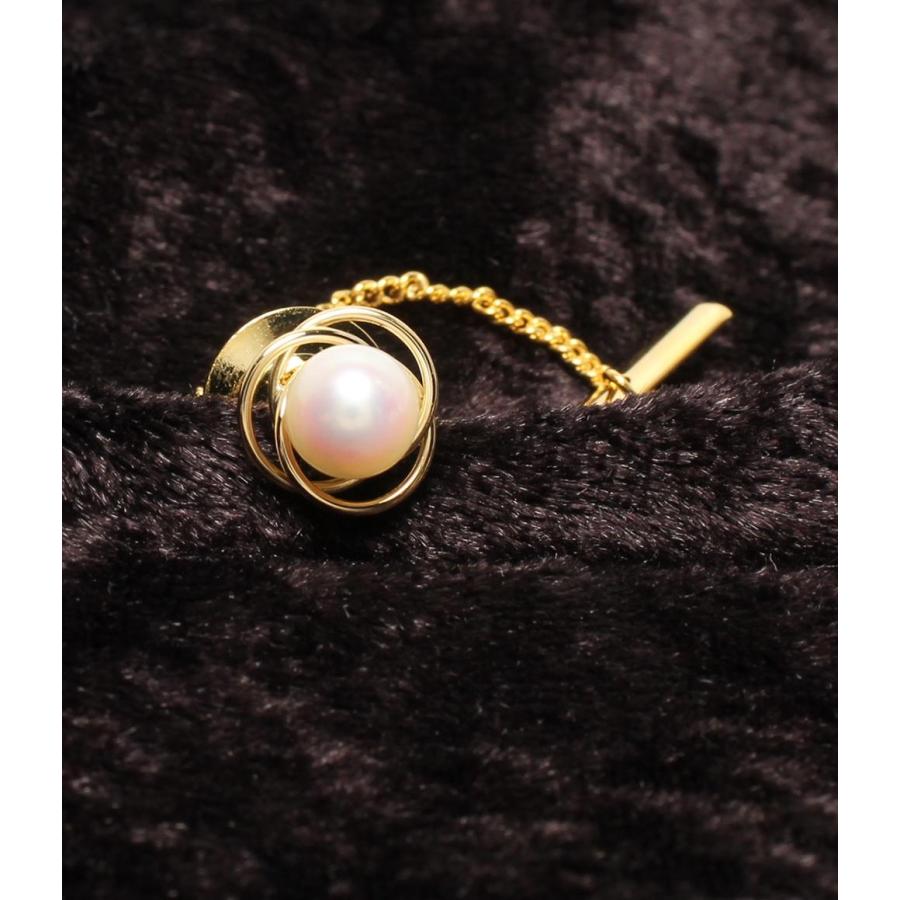 美品 タイピン カフス K18 パール 2点セット メンズ 中古