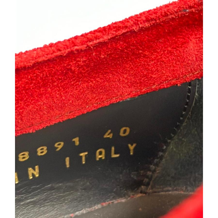 【新品未使用】大特価SAINT LAURENT レッド スエード シューズ サンローランパリ レースアップダービーシューズ スエードレザー