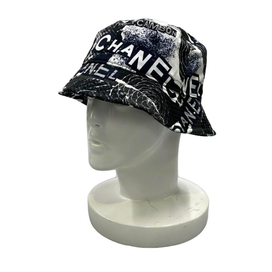 CHANEL カメリアハット シャネル カメリアカンボン ロゴプリント バケットハット レディース