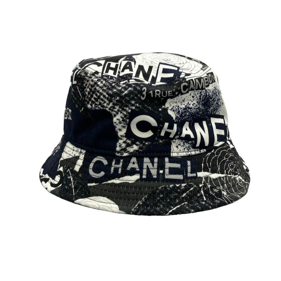 CHANEL カメリアハット シャネル カメリアカンボン ロゴプリント バケットハット レディース