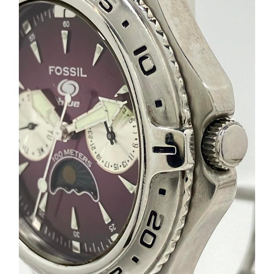 フォッシル 腕時計 クオーツ パープル BQ-9143 メンズ FOSSIL 中古