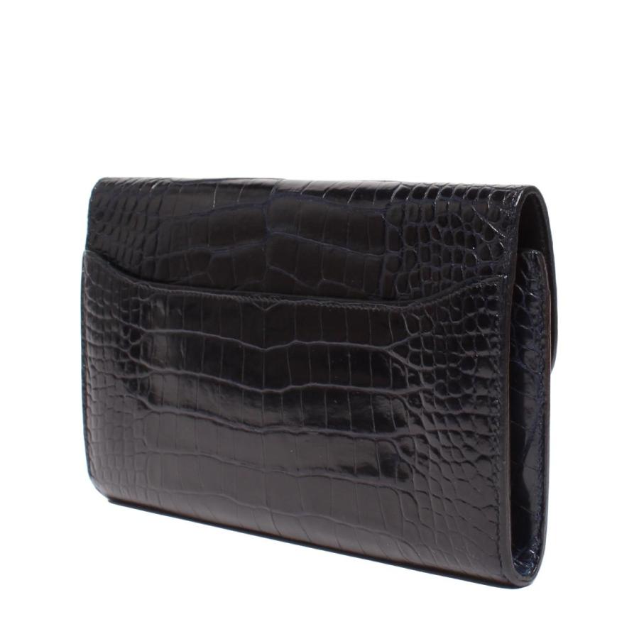 新古品 HERMES エルメス 長財布 黒 ローズゴールド金具 D刻印 エルメス 長財布 クロコダイル アリゲーター ゴールド金具 A刻印 コン