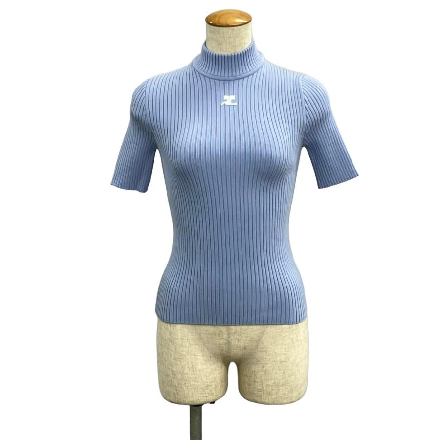 80希少　courregesクレージュ ゴルフウェア　リブニット Courreges クレージュ 半袖ニット REEDITION SHORT SLEEVES