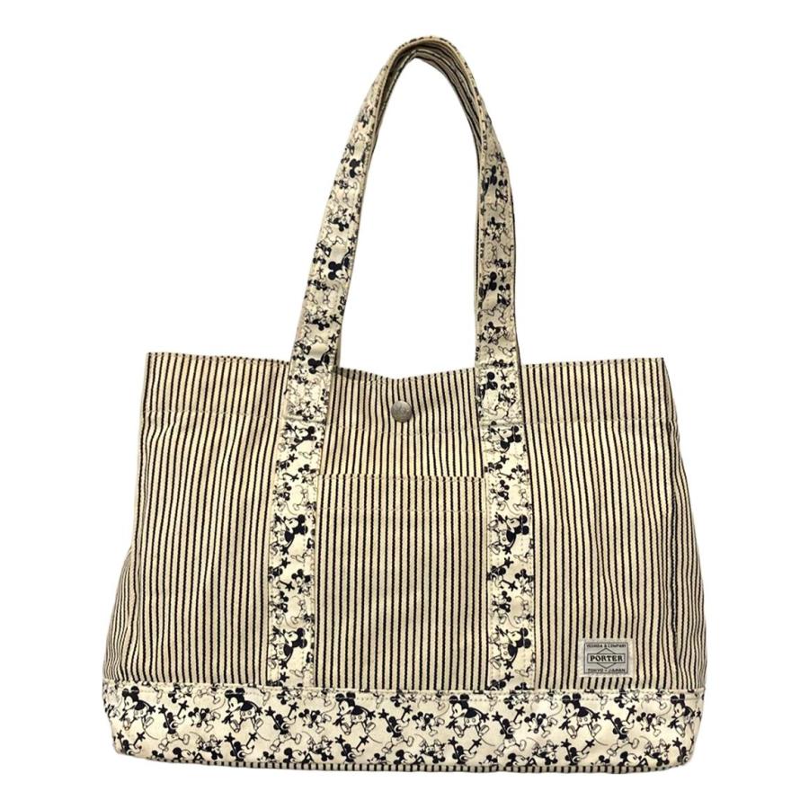 ポーター トートバッグ 肩掛け ミッキーコラボ ストライプ柄