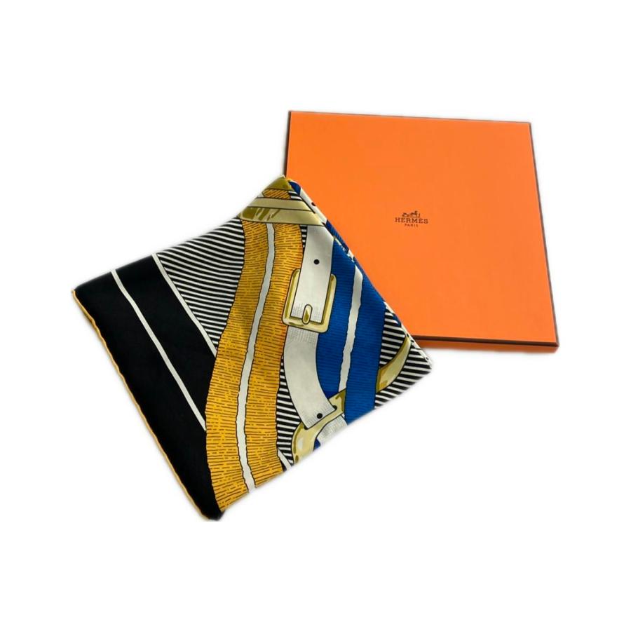 美品 エルメス スカーフ カレ90 シルク100% 馬銜 Mors a Jouets
