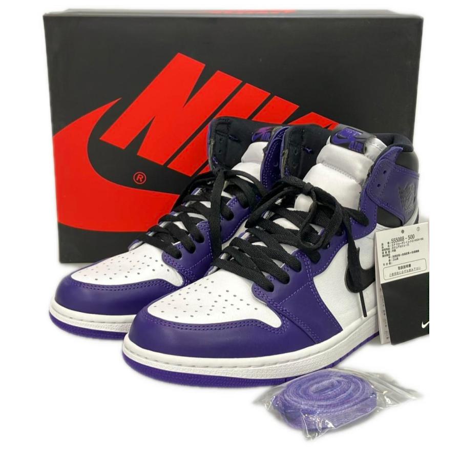 美品 エアジョーダン ナイキ ハイカットスニーカー コートパープル