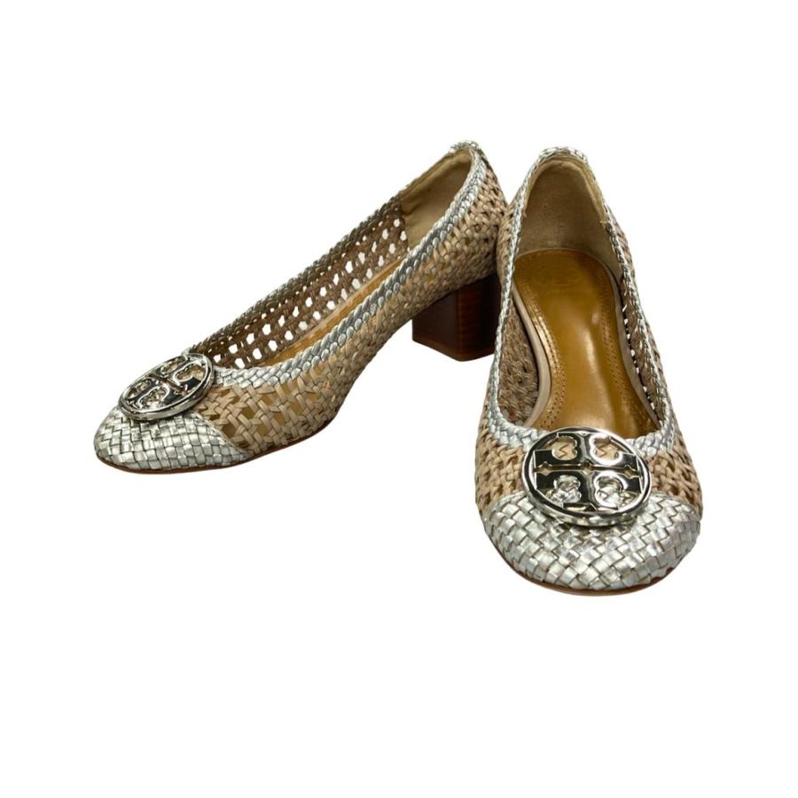 美品　TORY BURCH　パンプス　チャンキーヒール　８M　２４、５㎝　ロゴ トリーバーチ パンプス チャンキーヒール レディース SIZE 8M (XL