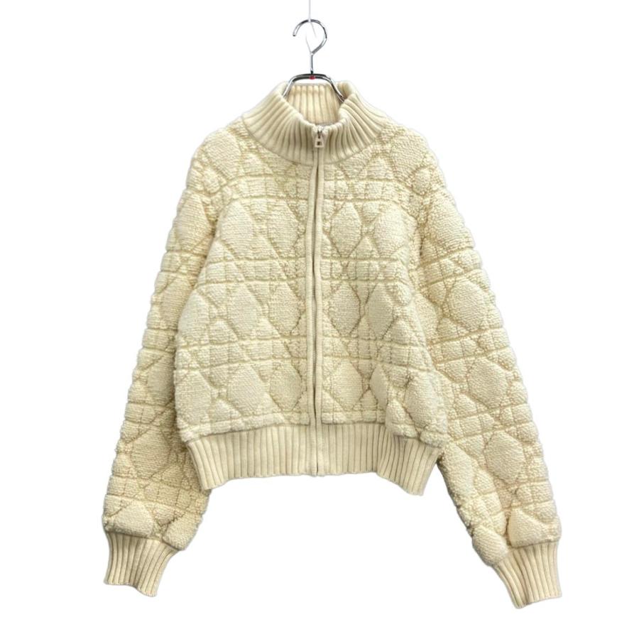 美品 クリスチャンディオール ニット ジャケット ウール混 クリスチャンディオール ニットジャケット 254V20AM340 レディース
