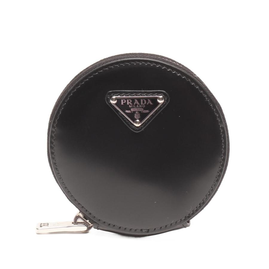 プラダ ラウンドミニポーチ カラビナ付き 三角プレート 1TL431