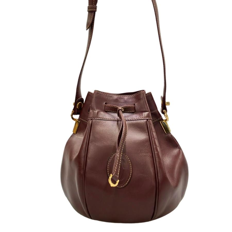 カルティエ ショルダーバッグ 斜め掛け 巾着ショルダー マストドゥ  