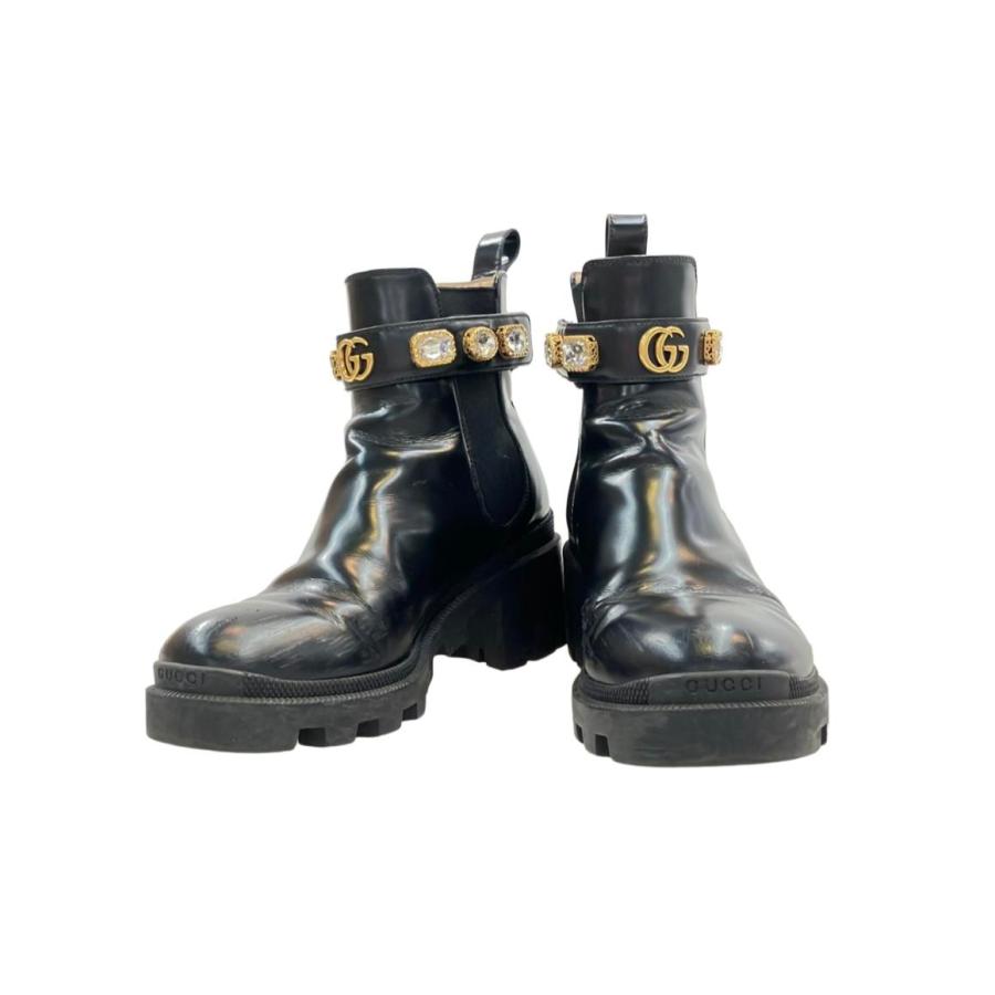 訳あり グッチ サイドゴアブーツ ビジュー レディース SIZE 37 (L