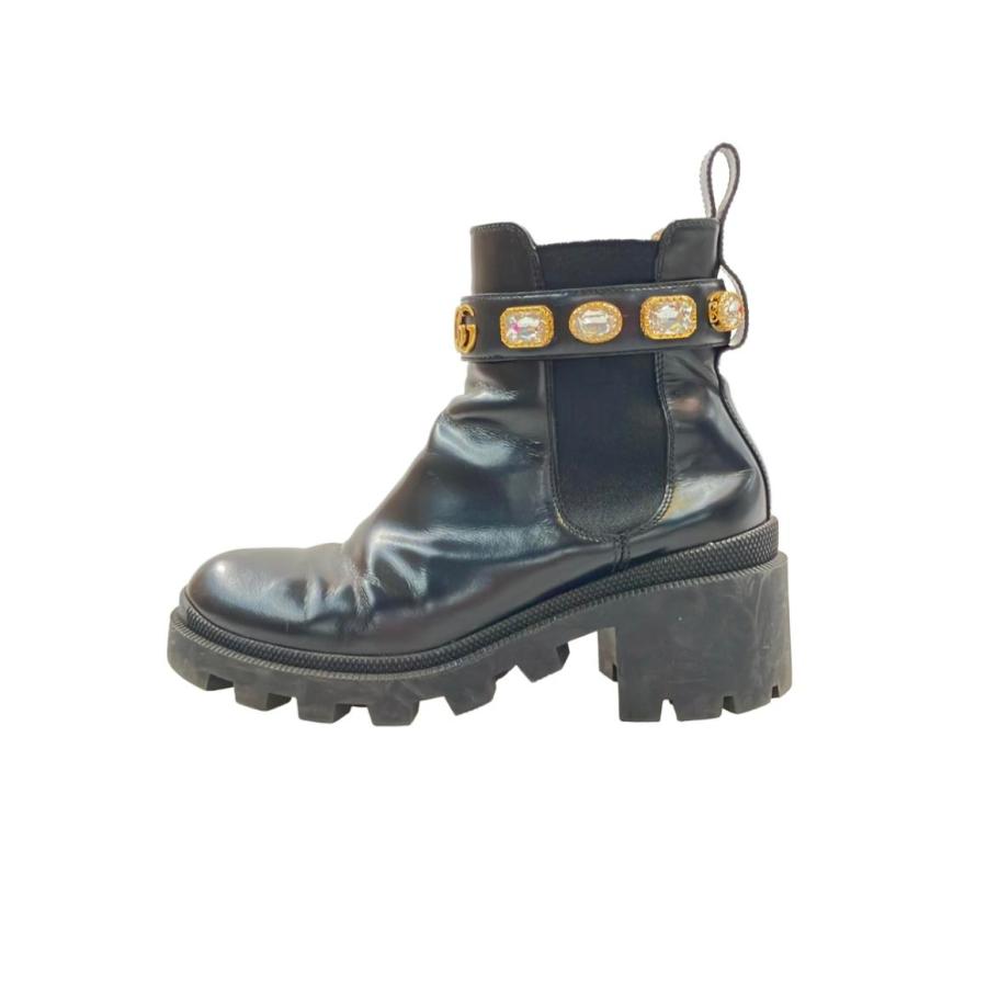 訳あり グッチ サイドゴアブーツ ビジュー レディース SIZE 37 (L