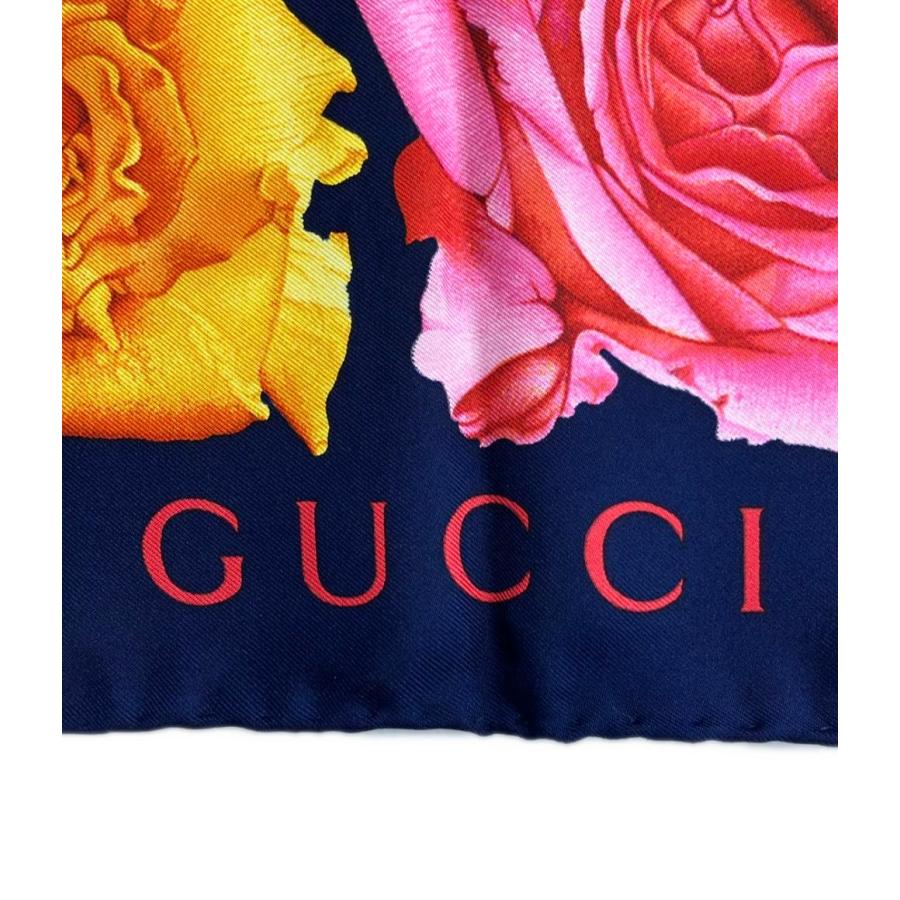 美品 グッチ スカーフ シルク100% 薔薇柄 レディース GUCCI 中古 美品 グッチ スカーフ シルク100% 薔薇柄 レディース GUCCI 中古