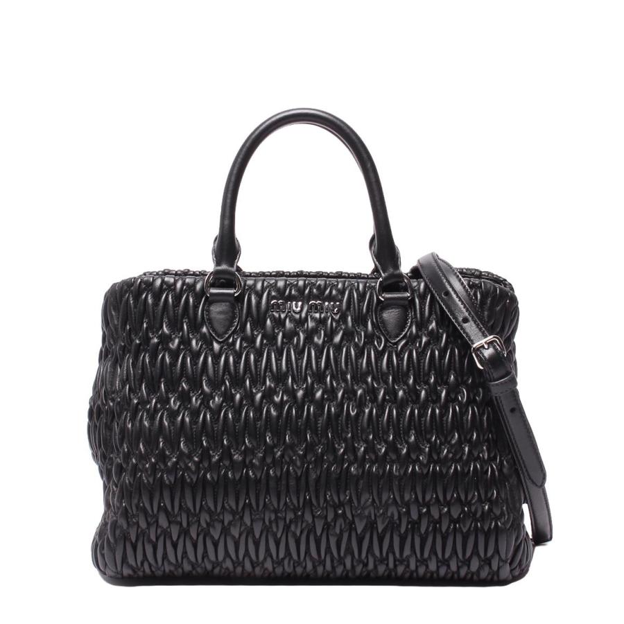 美品 ミュウミュウ 2WAY ハンドバッグ ショルダーバッグ ナッパ 