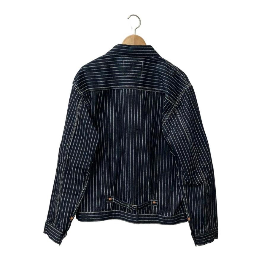 The Flat Head ストライプデニムジャケット XL 美品 ザフラットヘッド デニムジャケット ストライプ柄 メンズ SIZE 44