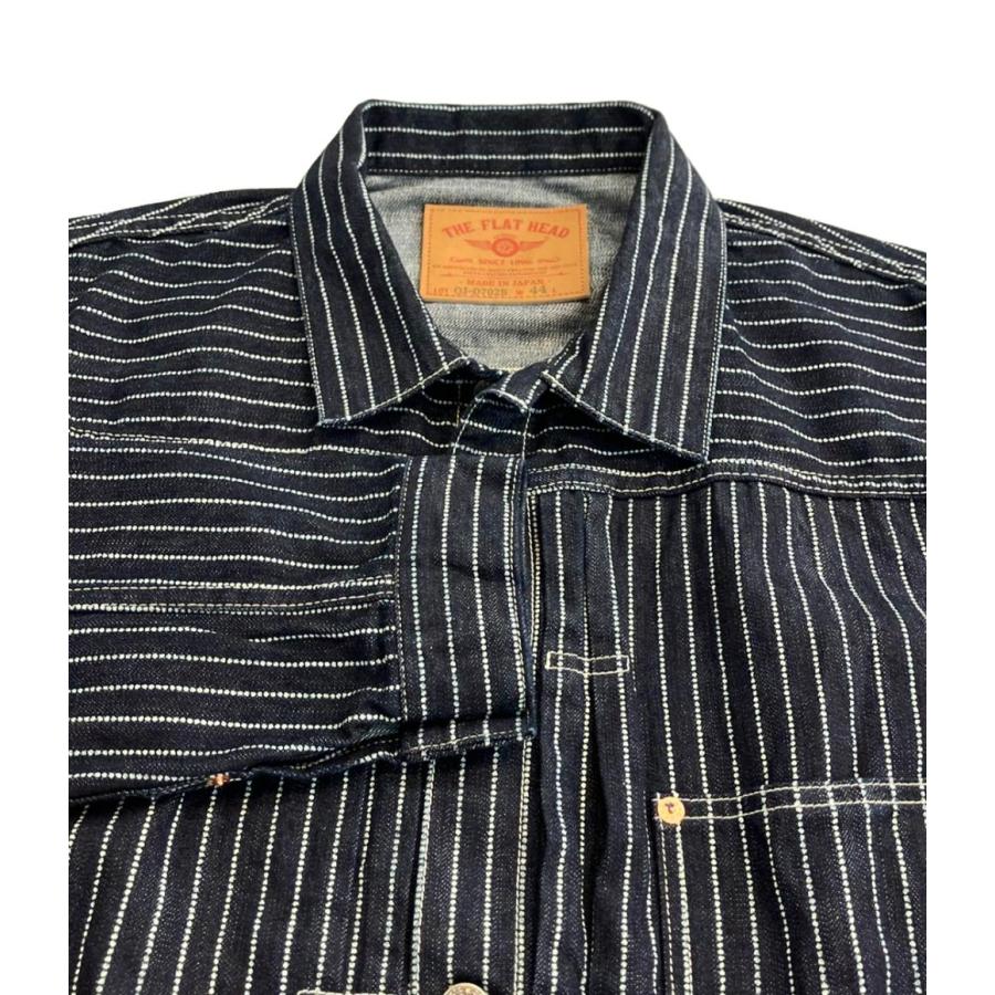 美品 ザフラットヘッド デニムジャケット ストライプ柄 メンズ SIZE 44