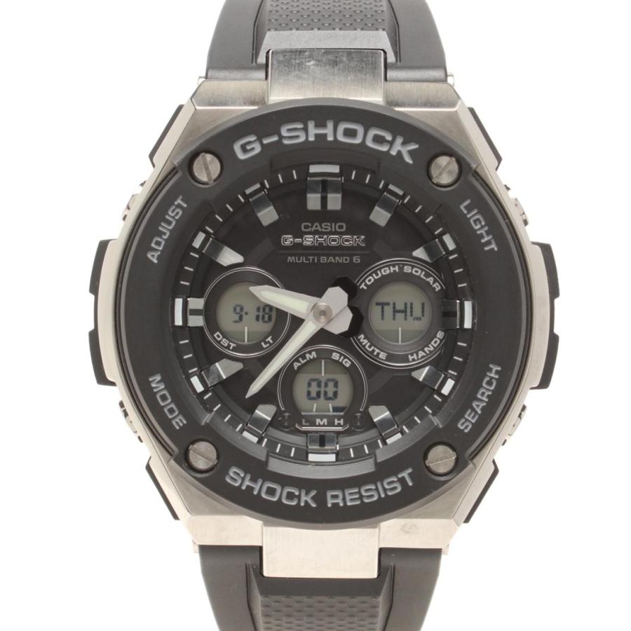 美品 カシオ 腕時計 Gスチール G-STEEL G-SHOCK ソーラー ブラック GST