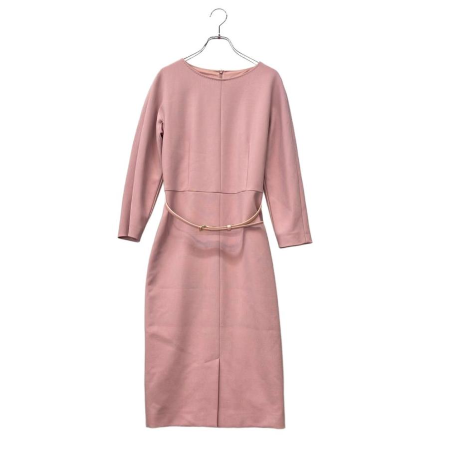 美品✨MaxMara マックスマーラ 高級 ベルト付きワンピース ピンクベージュ マックスマーラ 長袖 ワンピース 122605836-40-01 レディース SIZE 40
