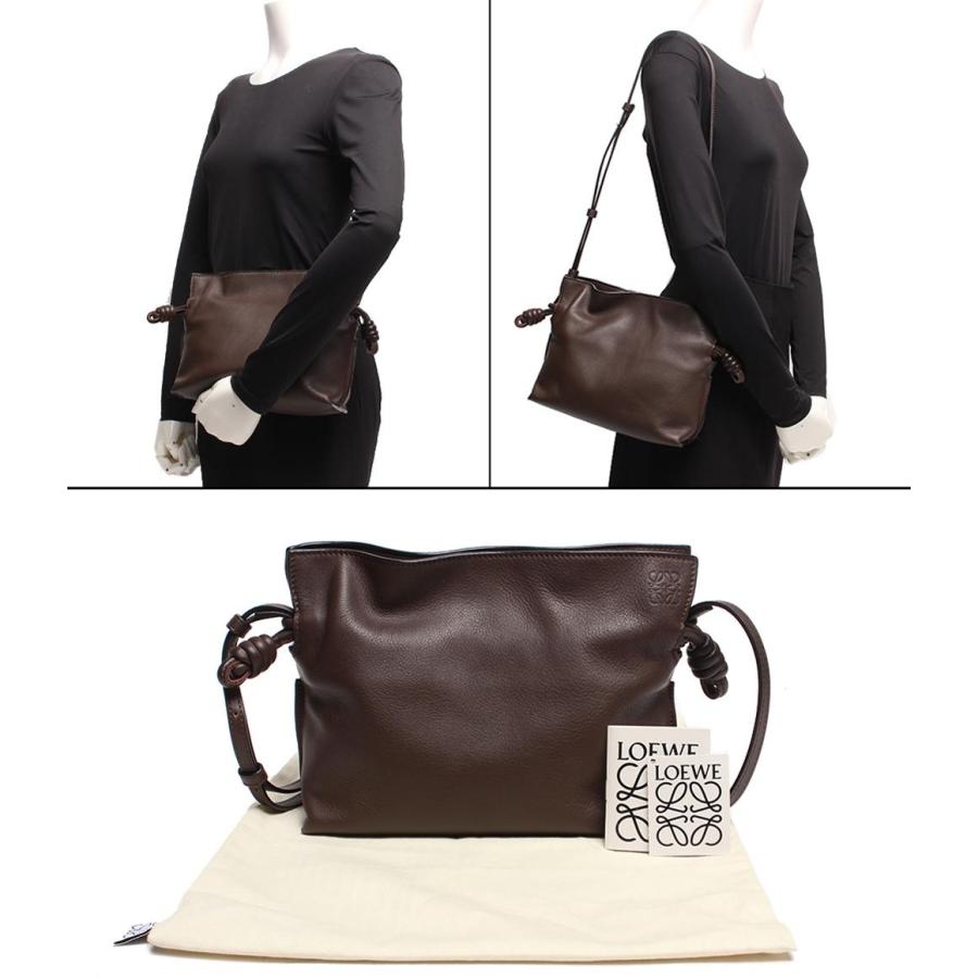 ロエベ レザー ショルダーバッグ ゴールド金具 フラメンコクラッチ