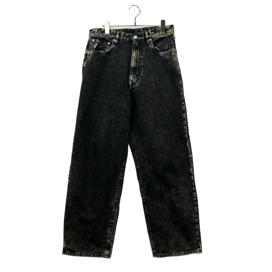 ウル デニムパンツ ジップアップ ケミカルウォッシュ加工 COTTON DENIM