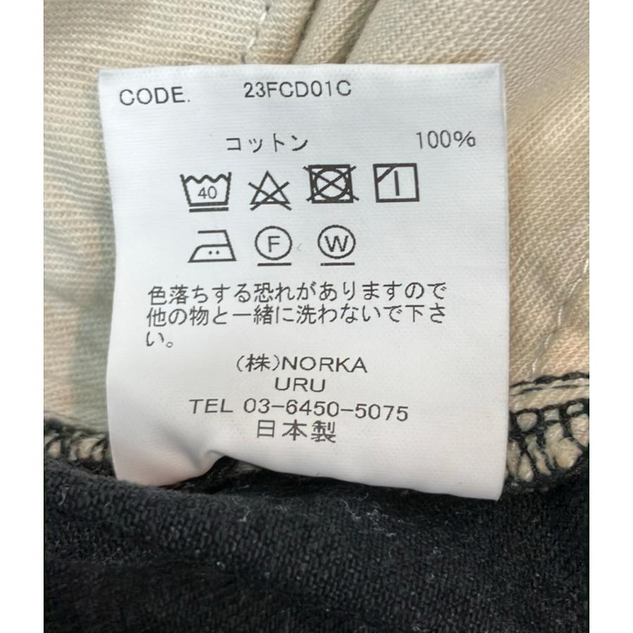 ウル デニムパンツ ジップアップ ケミカルウォッシュ加工 COTTON DENIM
