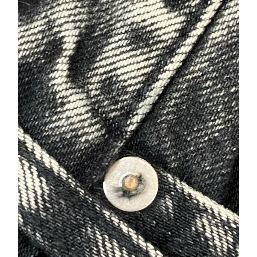 ウル デニムパンツ ジップアップ ケミカルウォッシュ加工 COTTON DENIM