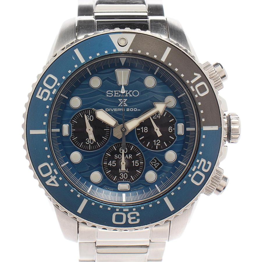 美品 セイコー プロスペックス ダイバーズウォッチ V175 ソーラー 腕時計 セイコー 腕時計 ダイバーズ プロスペックス ソーラー ブルー V175
