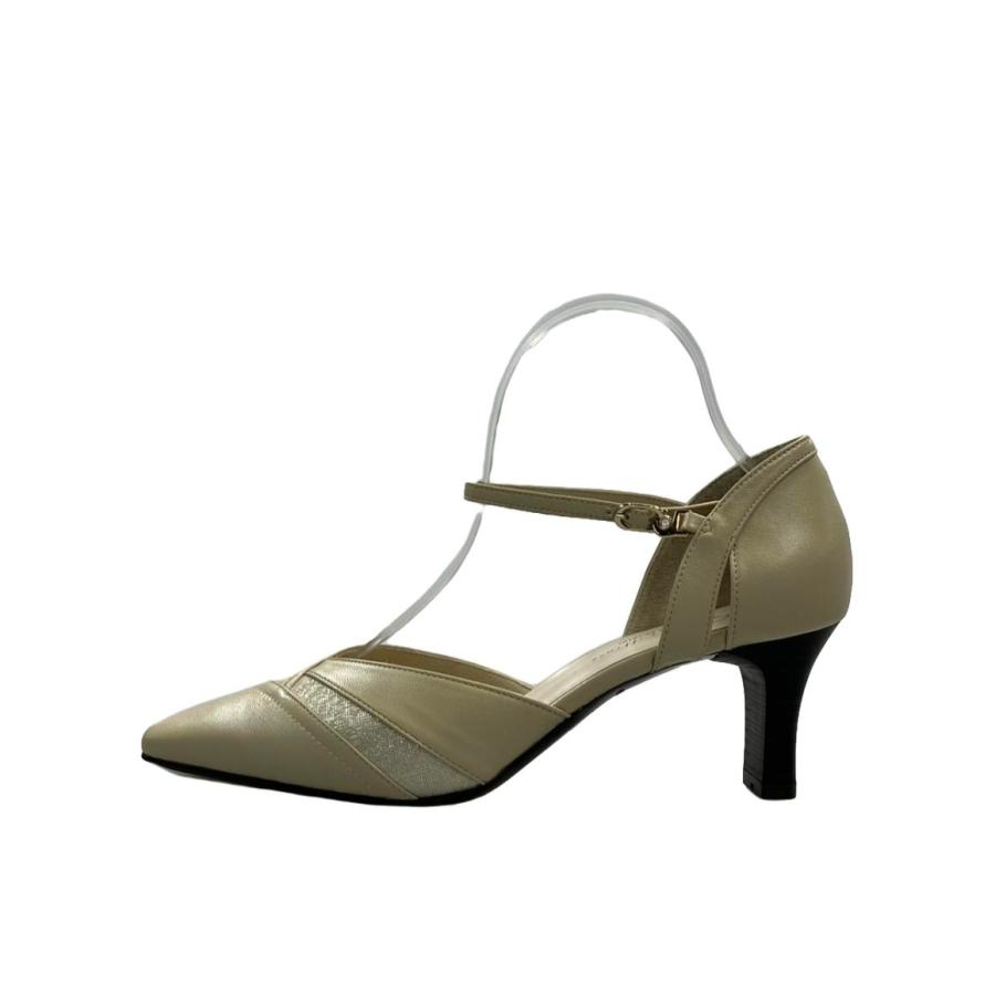 【未使用】24.0㎝　リズラフィーネ　ローヒール リズ ラフィーネ Riz raffinee リボン付きローヒールパンプス