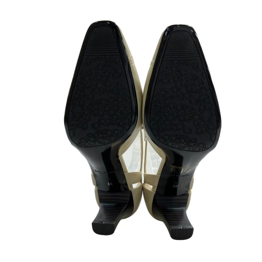 【未使用】24.0㎝　リズラフィーネ　ローヒール リズ ラフィーネ Riz raffinee リボン付きローヒールパンプス