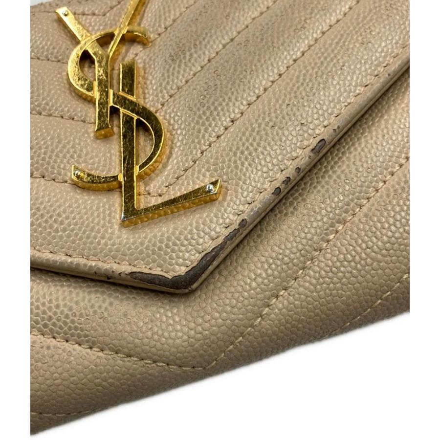 イヴ・サンローラン 二つ折り長財布 カサンドラマトラッセ レディース