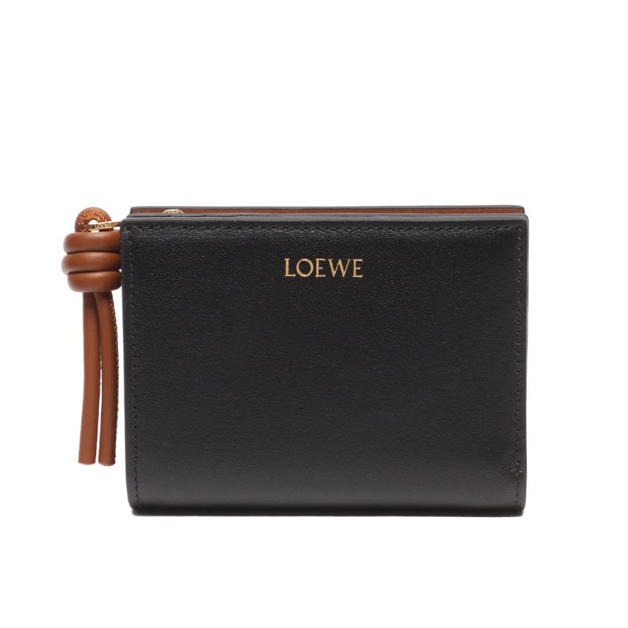 美品 ロエベ 二つ折り財布 ノット コンパクト ウォレット レディース